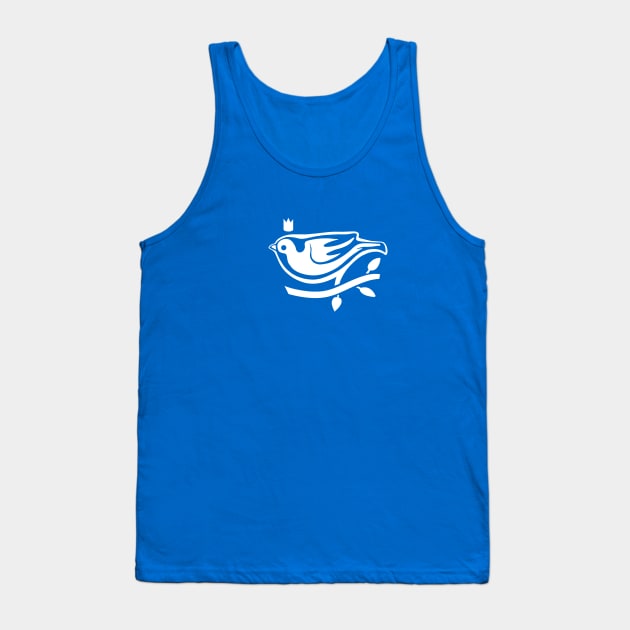 Art for bird fans. Stylized, minimal sparrow with crown. Tank Top by croquis design